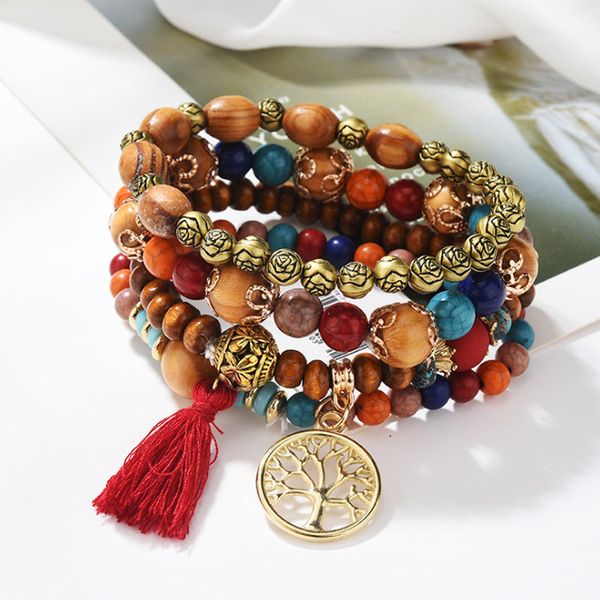 4 pcs bracelet homme tree of life tassel natural stone charms bracelet chain vintage bohemia bead bracelets for women wristband, Black
4 pcs bracelet homme tree of life tassel natural stone charms bracelet chain vintage bohemia bead bracelets for women wristband, Black
