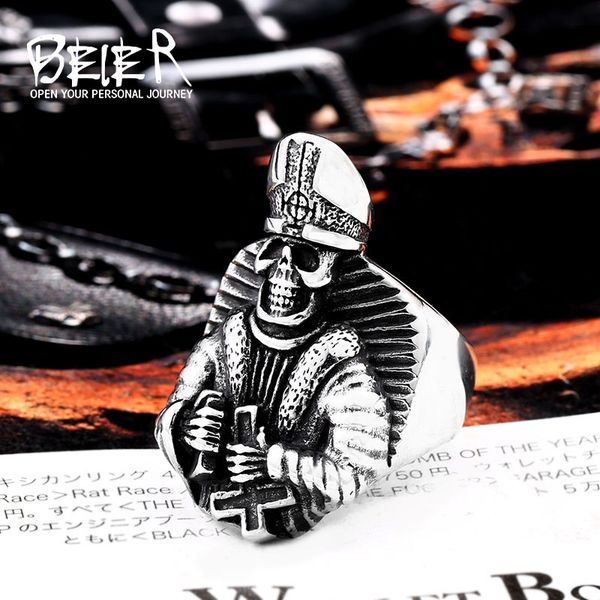 beier 316l stainless steel new design skeleton men ring wholesale gothic skull with cross biker jewelry gift dropshipping, Golden;silver
beier 316l stainless steel new design skeleton men ring wholesale gothic skull with cross biker jewelry gift dropshipping, Golden;silver