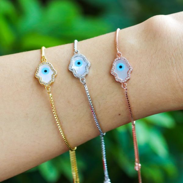 charm bracelets eyika evil eye hamsa bracelet paved white cubic zirconia+shell bangle women jewelry gold/rose gold/silver plated, Golden;silver
charm bracelets eyika evil eye hamsa bracelet paved white cubic zirconia+shell bangle women jewelry gold/rose gold/silver plated, Golden;silver