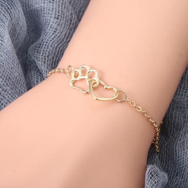 footprint heart charm bracelet for women trendy charm cat dog pet claw love heart bracelet bangle anklet jewelry, Golden;silver
footprint heart charm bracelet for women trendy charm cat dog pet claw love heart bracelet bangle anklet jewelry, Golden;silver