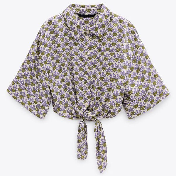 women's blouses & shirts agong casual loose turn down collar women fashion printed elegant knot half sleeve female ladies gx, White
women's blouses & shirts agong casual loose turn down collar women fashion printed elegant knot half sleeve female ladies gx, White