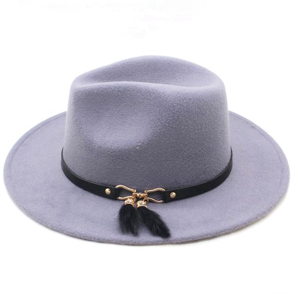 women men wool hat with feather leather ribbon gentleman elegant lady winter autumn wide brim jazz cap, Blue;gray
women men wool hat with feather leather ribbon gentleman elegant lady winter autumn wide brim jazz cap, Blue;gray