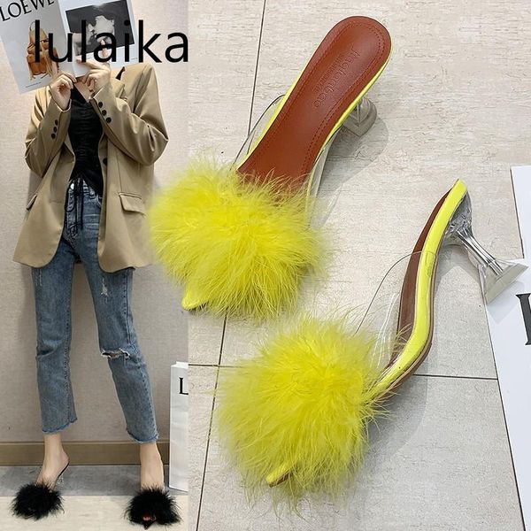 2020 new design white fluffy faux furry pointed toe women slippers pvc transparent jelly sandals perspex glass spike heels 5 cm, Black
2020 new design white fluffy faux furry pointed toe women slippers pvc transparent jelly sandals perspex glass spike heels 5 cm, Black