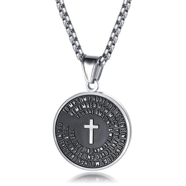 stainless steel bible verse cross round tag pendant necklace religious christ jesus gold bless dog tag necklace disc jewellery, Silver
stainless steel bible verse cross round tag pendant necklace religious christ jesus gold bless dog tag necklace disc jewellery, Silver