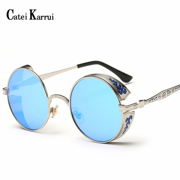 catei karrui uv400 eyewear metal steampunk sunglasses men women fashion round glasses brand design vintage sunglas, White;black
catei karrui uv400 eyewear metal steampunk sunglasses men women fashion round glasses brand design vintage sunglas, White;black