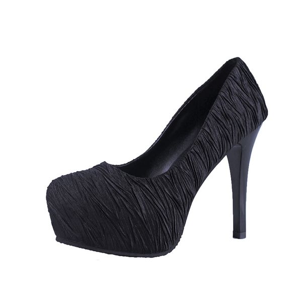 simple 12 cm high heels female stiletto 12 cm waterproof platform round head new catwalk banquet, Black
simple 12 cm high heels female stiletto 12 cm waterproof platform round head new catwalk banquet, Black