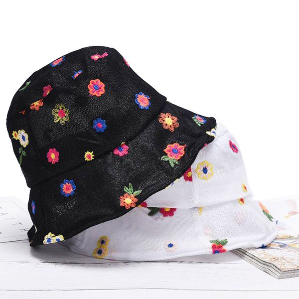korean bucket hat summer sun hats women mesh flower fishermen transparent cap uv protect breathable beach seaside holiday, Blue;gray
korean bucket hat summer sun hats women mesh flower fishermen transparent cap uv protect breathable beach seaside holiday, Blue;gray