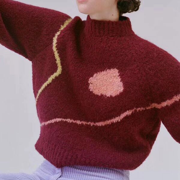 women's sweaters women sweater 2021 fall winter pullover color abstract line loose knit, White;black
women's sweaters women sweater 2021 fall winter pullover color abstract line loose knit, White;black