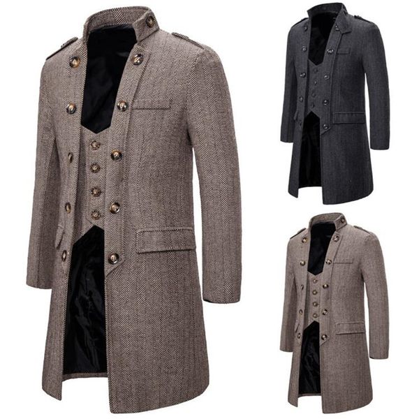 us size 2020 new arrival winter wool thicked trench coat men's two false waistcoats gray wool jackets masculinity, Black
us size 2020 new arrival winter wool thicked trench coat men's two false waistcoats gray wool jackets masculinity, Black