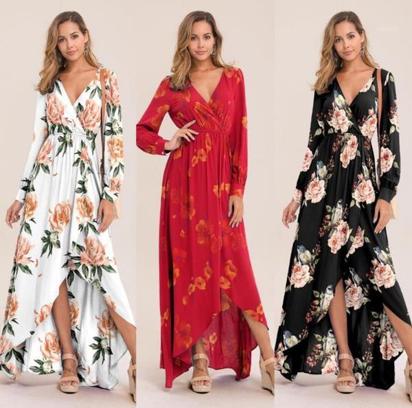 asymmetrical dresses fashion deep v neck long sleeve dresses floor length womens dresses floral printed women, Black;gray
asymmetrical dresses fashion deep v neck long sleeve dresses floor length womens dresses floral printed women, Black;gray
