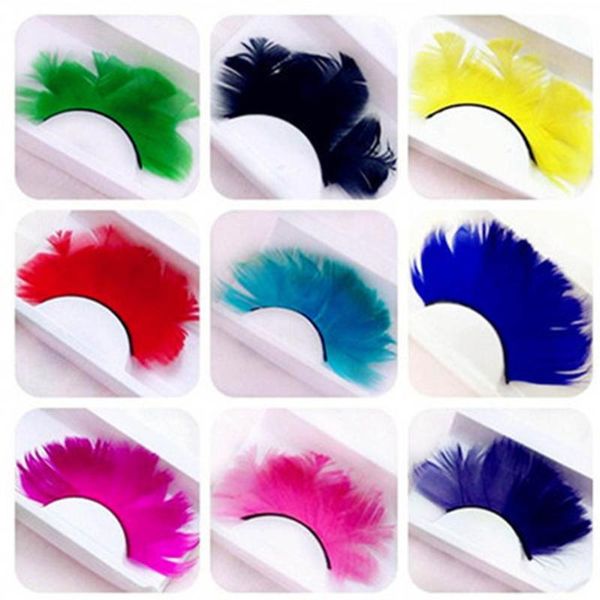 1 pair colorful false eyelashes feather handmade thick long voluminous false eyelashes natural extension
1 pair colorful false eyelashes feather handmade thick long voluminous false eyelashes natural extension