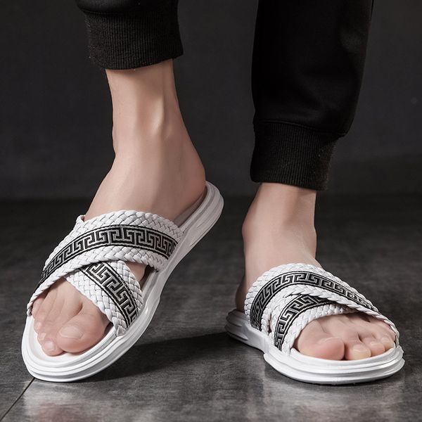 new style woven sandals summer slipper slip resistant wear resistant color matching thick bottom fashion men's outdoor casual flip flop, Black
new style woven sandals summer slipper slip resistant wear resistant color matching thick bottom fashion men's outdoor casual flip flop, Black