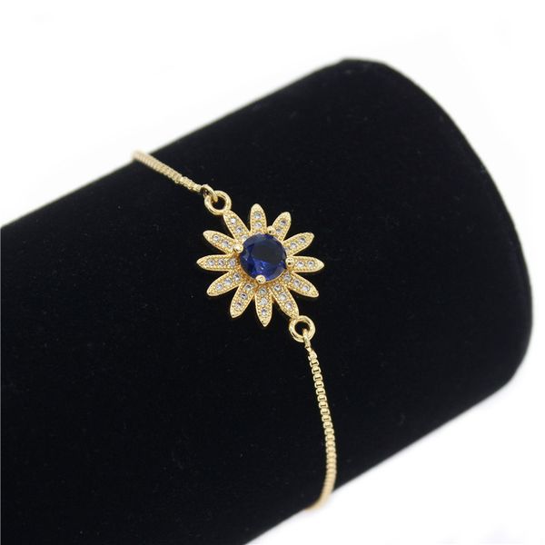 new fashion cz flower charm bracelets for women adjustable gold chain link bracelet dangle jewelry accessories, Black
new fashion cz flower charm bracelets for women adjustable gold chain link bracelet dangle jewelry accessories, Black