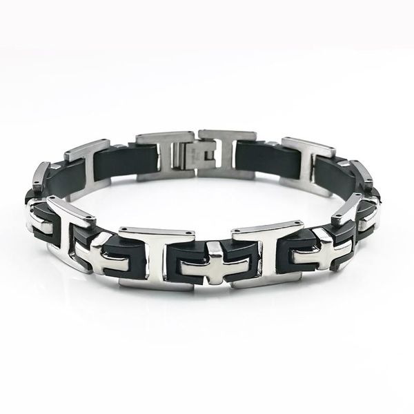 new titanium steel bracelet silica gel jewelry men's personal simple and elegant accessories individual wrist strap, Golden;silver
new titanium steel bracelet silica gel jewelry men's personal simple and elegant accessories individual wrist strap, Golden;silver