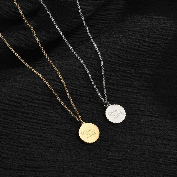 fashion stainless steel golden necklace jewelry for women good luck round glossy pendant lucky female necklace circle, Silver
fashion stainless steel golden necklace jewelry for women good luck round glossy pendant lucky female necklace circle, Silver
