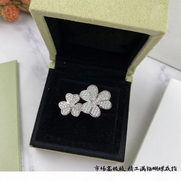 designer rings ring designer jewelry earring necklace bracelet new clover full diamond ring engagement rings for women love ring, Silver 
designer rings ring designer jewelry earring necklace bracelet new clover full diamond ring engagement rings for women love ring, Silver