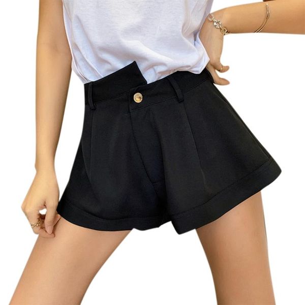 women's shorts women button irregular high waist loose solid black wide leg summer street wear, White;black
women's shorts women button irregular high waist loose solid black wide leg summer street wear, White;black