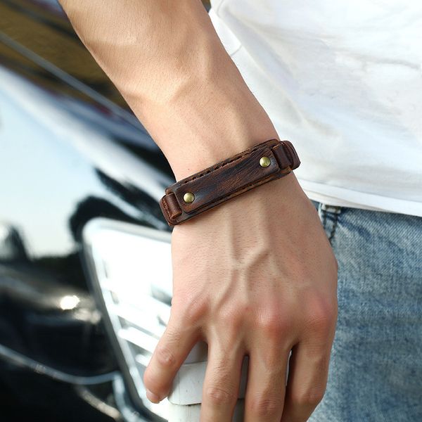 men women wristband vintage punk braided thin leather bracelet jewelry couple gift, Golden;silver
men women wristband vintage punk braided thin leather bracelet jewelry couple gift, Golden;silver