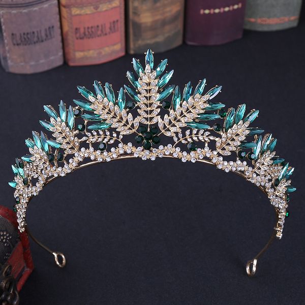 baroque luxury champagne crystal wedding crown leaf queen tiara bride headband bridal diadem marriage women hair ornament, Golden;silver
baroque luxury champagne crystal wedding crown leaf queen tiara bride headband bridal diadem marriage women hair ornament, Golden;silver