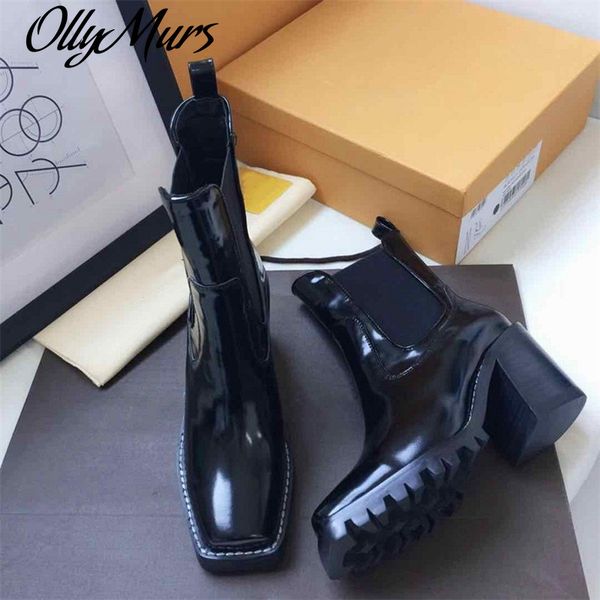 patent leather ankle boots women square toe slip on brand shoes woman thick high heel shoes woman fashion designers zapatos de, Black
patent leather ankle boots women square toe slip on brand shoes woman thick high heel shoes woman fashion designers zapatos de, Black