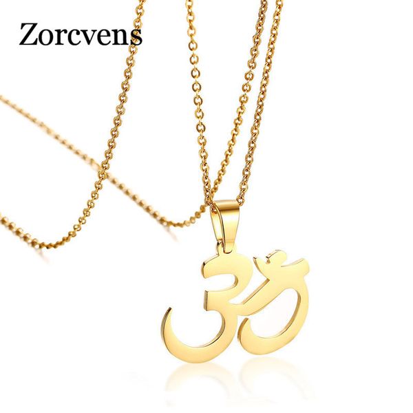 zorcvens aum/om pendant necklace gold-color stainless steel chain for women girl female jewelry, Silver
zorcvens aum/om pendant necklace gold-color stainless steel chain for women girl female jewelry, Silver