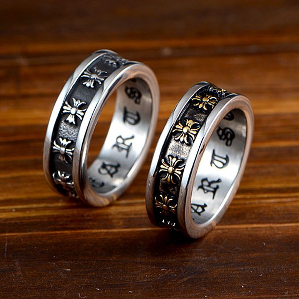 fashion trend brand chrom hearts retro cross band rings men's stainless steel hip hop rock male jewelry rings accessories, Silver
fashion trend brand chrom hearts retro cross band rings men's stainless steel hip hop rock male jewelry rings accessories, Silver