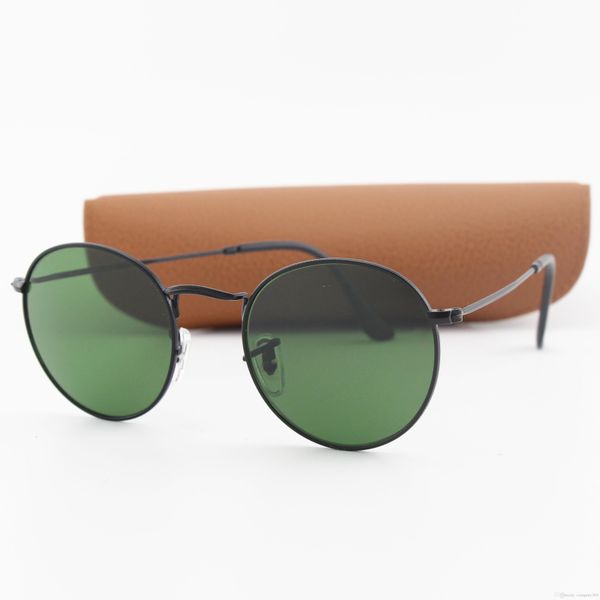 new round classic sunglasses men women brand designer black metal frame green 50mm uv400 outdoor sun glasses with brown box, White;black
new round classic sunglasses men women brand designer black metal frame green 50mm uv400 outdoor sun glasses with brown box, White;black
