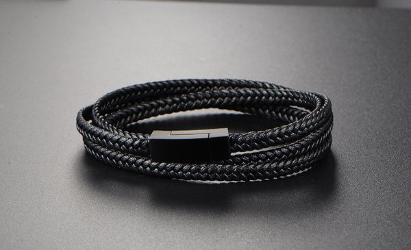 fashion black genuine leather bracelet black stainless steel clasp multi layer braid rope chain wristband vintage gifts, Golden;silver
fashion black genuine leather bracelet black stainless steel clasp multi layer braid rope chain wristband vintage gifts, Golden;silver