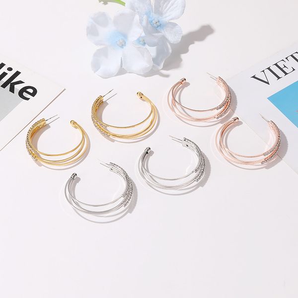 new fashion jewelry fashion versatile earrings female personality design multi - layer earrings c - ring, Golden;silver
new fashion jewelry fashion versatile earrings female personality design multi - layer earrings c - ring, Golden;silver