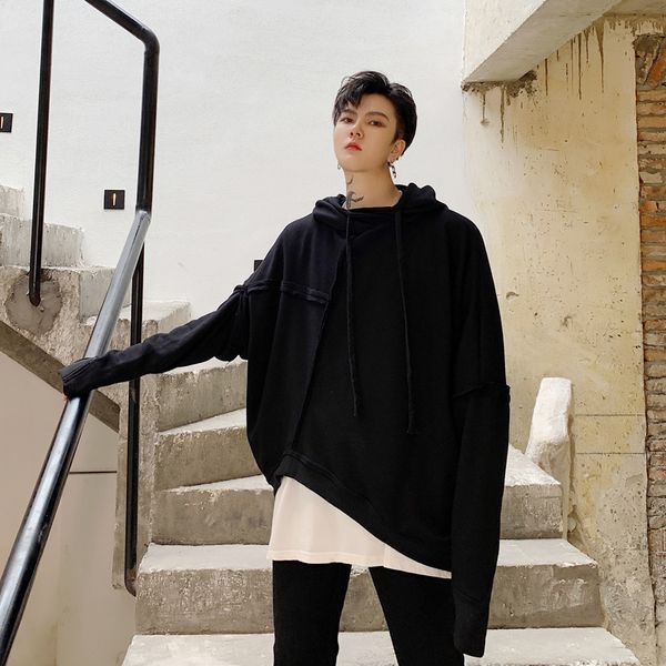 ewq / oversize hoodie for men 2020 tide irregular patchwork slanted hem design bat long sleeve loose pullover sweatshirt 9y2676, Black
ewq / oversize hoodie for men 2020 tide irregular patchwork slanted hem design bat long sleeve loose pullover sweatshirt 9y2676, Black