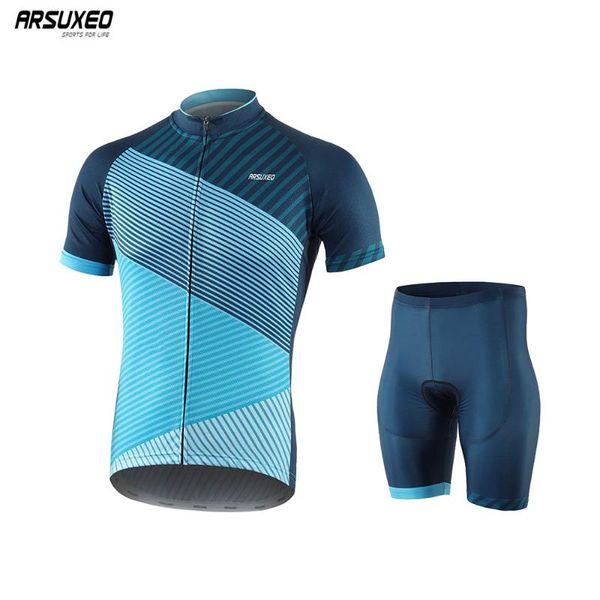 arsuxeo mens cycling jersey bicycle clothe team short sleeves mtb bike jersey set quick dry ropa ciclismo hombr with pad, Black;blue
arsuxeo mens cycling jersey bicycle clothe team short sleeves mtb bike jersey set quick dry ropa ciclismo hombr with pad, Black;blue