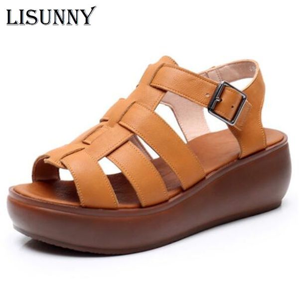 lisunny 2020 genuine leather gladiator sandals for women wedges sandals ladies high heel casual platform summer shoes, Black
lisunny 2020 genuine leather gladiator sandals for women wedges sandals ladies high heel casual platform summer shoes, Black