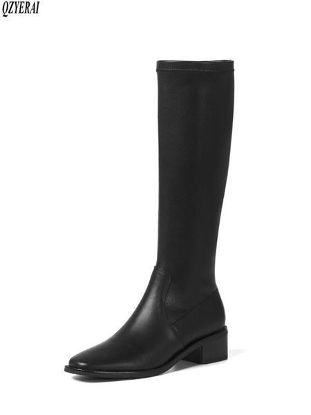 qzyerai new style genuine leather the knee boots female boots women's british style cowhide women's shoes, Black
qzyerai new style genuine leather the knee boots female boots women's british style cowhide women's shoes, Black
