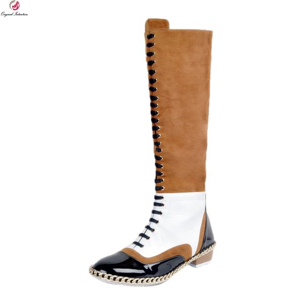 original intention new fashion women knee high boots elegant round toe square heel boots multi colors shoes woman plus size 4-15, Black
original intention new fashion women knee high boots elegant round toe square heel boots multi colors shoes woman plus size 4-15, Black