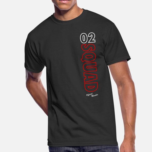 02 squad t shirt men personalized short sleeve o-neck male fit breathable summer letters shirt
02 squad t shirt men personalized short sleeve o-neck male fit breathable summer letters shirt