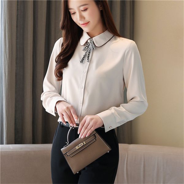 autumn single breasted career blouses korea chiffon women blouse vintage all-match bottoming office shirts ladies blusas, White
autumn single breasted career blouses korea chiffon women blouse vintage all-match bottoming office shirts ladies blusas, White