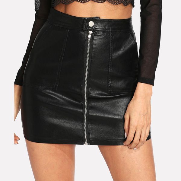 yiciya spring plain faux leather skirt black mid waist zip front pu skirt women elegant sheath above knee mini women
yiciya spring plain faux leather skirt black mid waist zip front pu skirt women elegant sheath above knee mini women