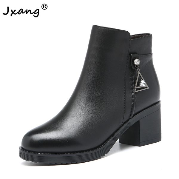 jxang 2020 classic black boots women's leather women's boots new round head winter thick bottom high heel wool mid-calf
jxang 2020 classic black boots women's leather women's boots new round head winter thick bottom high heel wool mid-calf