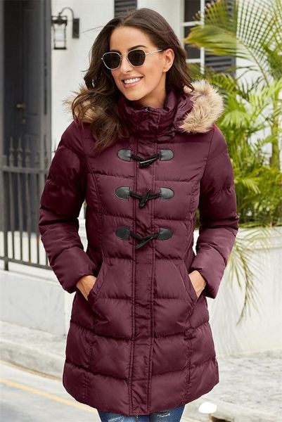 designer parkas fashion thick faux fur collar winter jacket casual warm womens coats horn button womens, Black
designer parkas fashion thick faux fur collar winter jacket casual warm womens coats horn button womens, Black