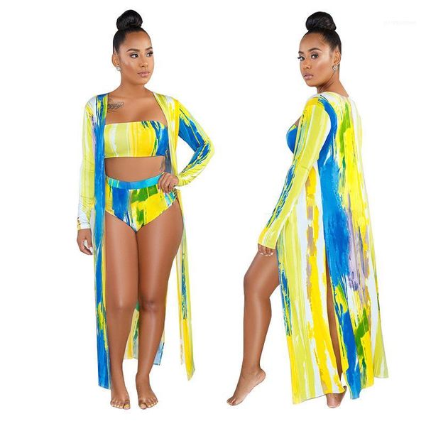 piece swimsuits fashion multi color print high waist bikini sets with cape beach swimwear summer three, White;black
piece swimsuits fashion multi color print high waist bikini sets with cape beach swimwear summer three, White;black