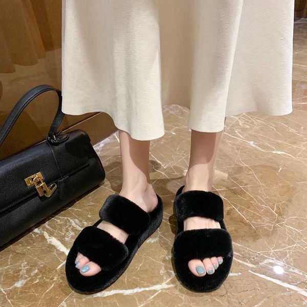 low shoes ladies' slippers fur flip flops platform luxury slides flock slipers women plush designer 2020 flat soft massage, Black
low shoes ladies' slippers fur flip flops platform luxury slides flock slipers women plush designer 2020 flat soft massage, Black