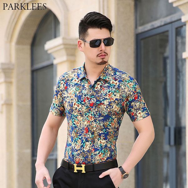mens hipster golden foil print silk floral shirt brand new slim fit short sleeve velvet flower dress shirt disco perform camisas, White;black
mens hipster golden foil print silk floral shirt brand new slim fit short sleeve velvet flower dress shirt disco perform camisas, White;black
