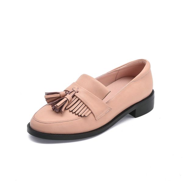 women genuine leather round toe low heel shoes slip on fashion elegant british casual shoes for women spring size40 41, Black
women genuine leather round toe low heel shoes slip on fashion elegant british casual shoes for women spring size40 41, Black