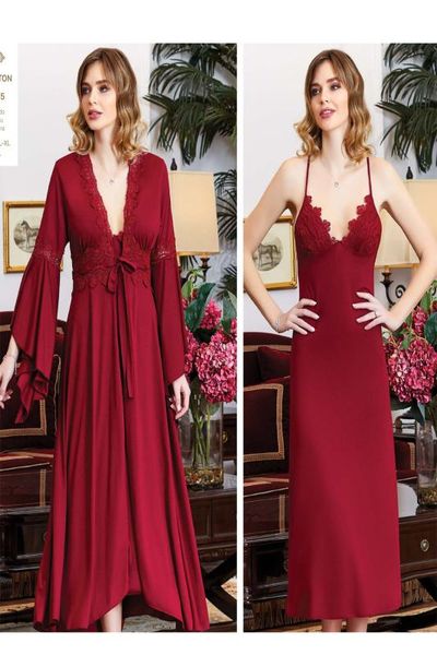 women's cotton lace long nightgown and dressing gown pajamas set 6 piece dress at home night comfortable sleep size s l, Black;red
women's cotton lace long nightgown and dressing gown pajamas set 6 piece dress at home night comfortable sleep size s l, Black;red