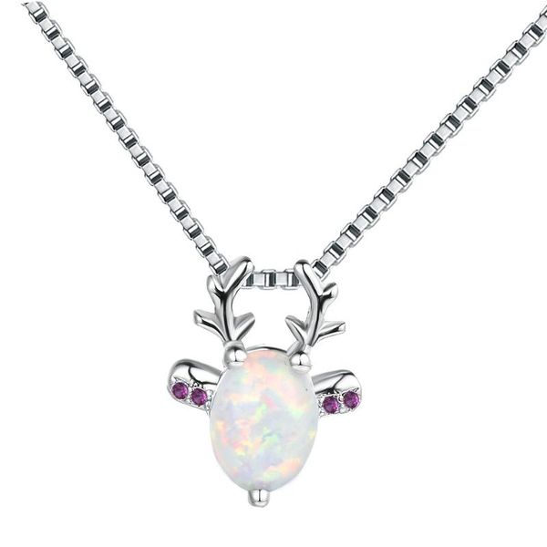 pendant necklaces fashion women's deer necklace 2021 jewelry gift white stone for women, Silver
pendant necklaces fashion women's deer necklace 2021 jewelry gift white stone for women, Silver