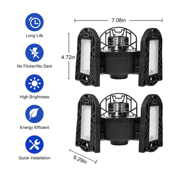 LED Adjustable 3 Light Garage Lamp High Bay Light No Sensor For garages, Homes, Warehouses,Factory Workshops, Warehouse
LED Adjustable 3 Light Garage Lamp High Bay Light No Sensor For garages, Homes, Warehouses,Factory Workshops, Warehouse