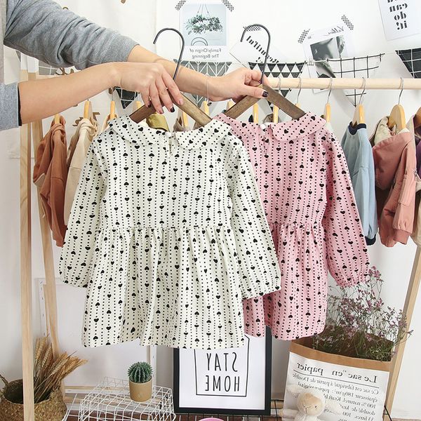 spring and autumn girls' dress small love printed doll collar cotton long sleeve princess dress, Red;yellow
spring and autumn girls' dress small love printed doll collar cotton long sleeve princess dress, Red;yellow
