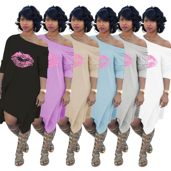 summer women lips printed t shirt dress one piece short sleeve dress casual loose oblique shoulder midi dress plus size clothing, Black;gray
summer women lips printed t shirt dress one piece short sleeve dress casual loose oblique shoulder midi dress plus size clothing, Black;gray