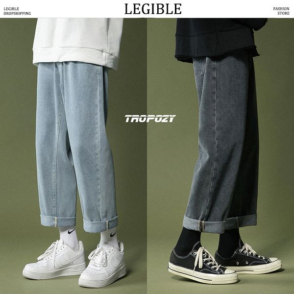 legible fashion denmin pants for men korean straight jeans men 2020 harajuku solid casual pants, Blue
legible fashion denmin pants for men korean straight jeans men 2020 harajuku solid casual pants, Blue