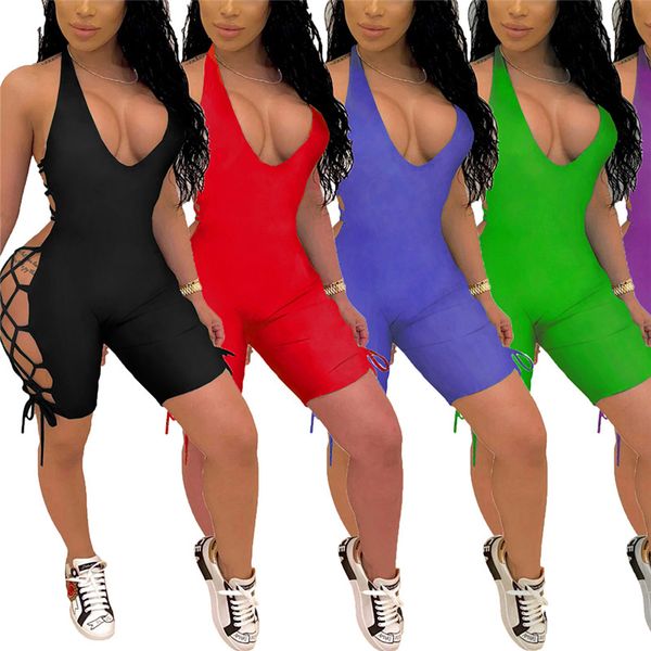 women jumpsuit 2020 deep v-neck low chest sling halter jumpsuit solid side straps hollow backless bodycon rompers, Black;white
women jumpsuit 2020 deep v-neck low chest sling halter jumpsuit solid side straps hollow backless bodycon rompers, Black;white